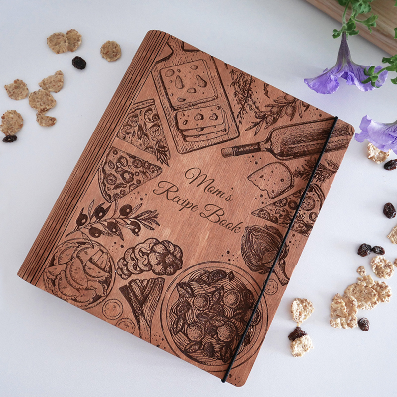 Personalized Recipe Book Custom Varied Kitchenware Attractive Cover Design for Family