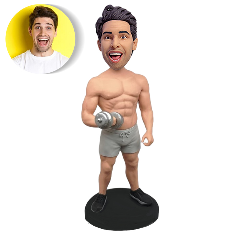Personalized Bobblehead for Fitness-Loving Men