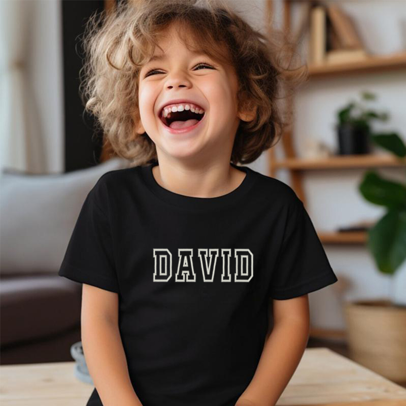 Camiseta bordada personalizada para niños, línea personalizada, regalo con nombre para niños