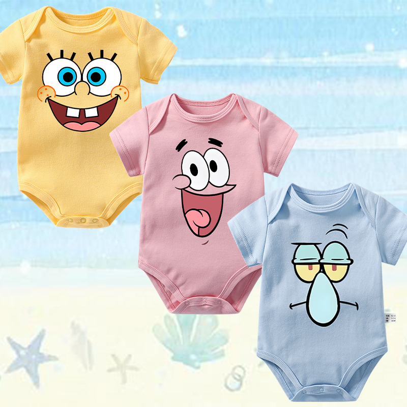 Body de bebé personalizado con diseño de Bob Esponja y un personaje adorable, regalo creativo para baby shower y nueva mamá