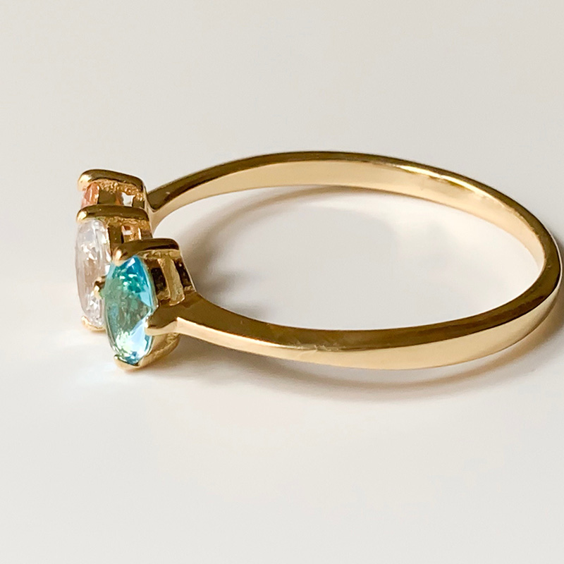 Cadeau personnalisé Parure de bague de pierre de naissance Cadeau chaleureux pour la fête des mères