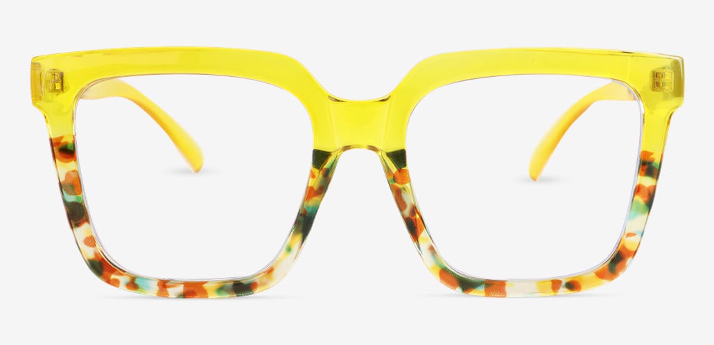 Penn Yellow Square Glasses