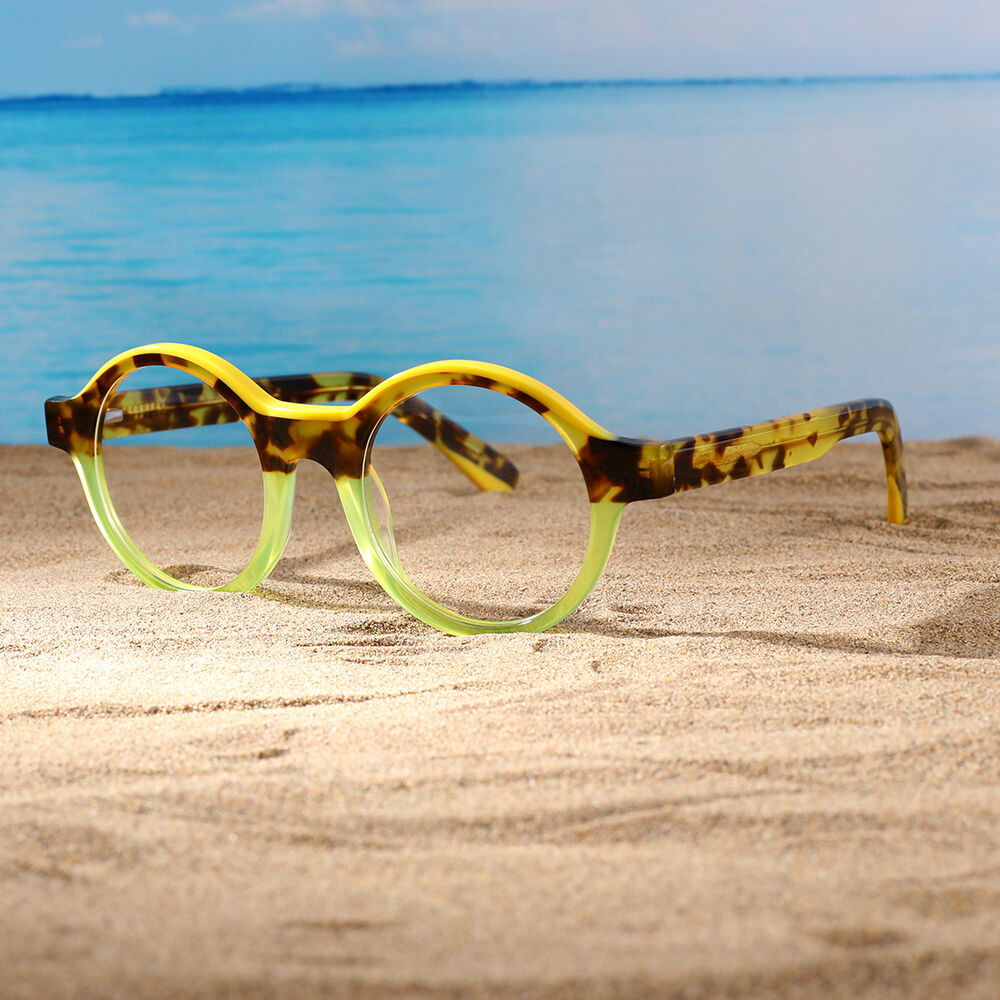 Shauna Round Yellow Glasses