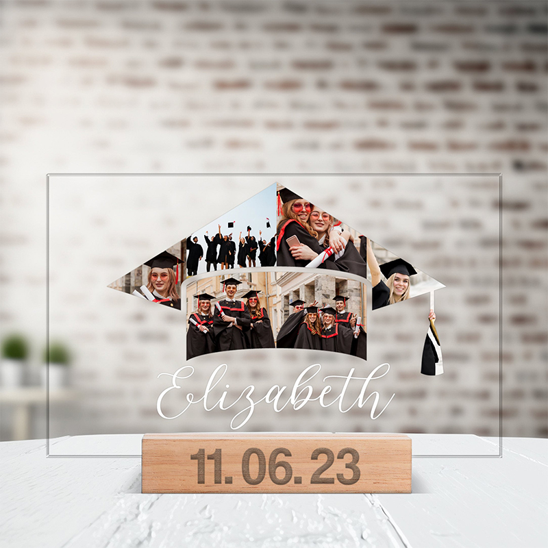 Personalized Acrylic Plaque Custom Graduation Cap Pattern Photo Design Unique Graduation Gift