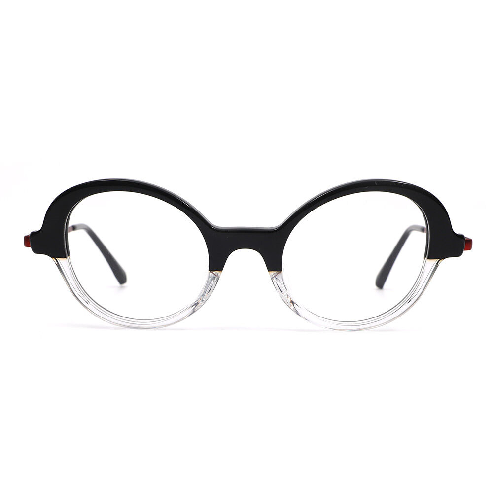 Bevia Cat Eye Black Clear Glasses
