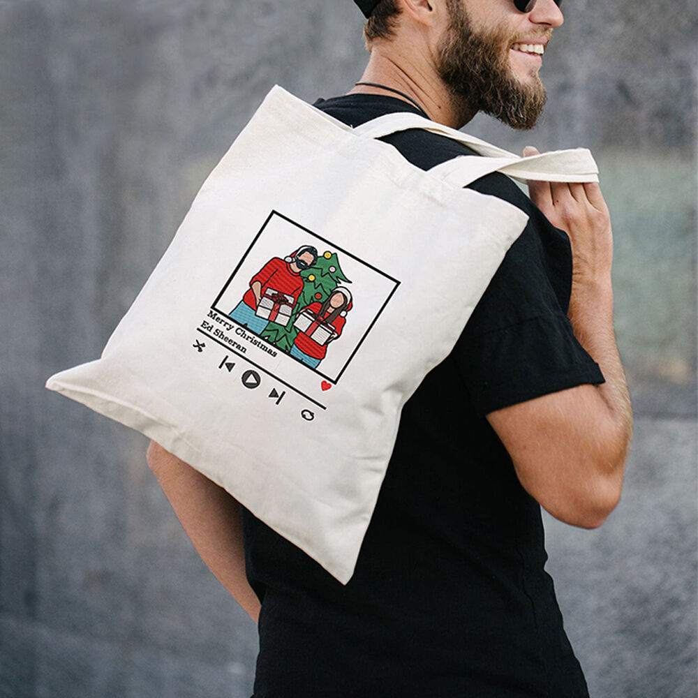 Custom Embroidered Canvas Bag Add Photo as Gift