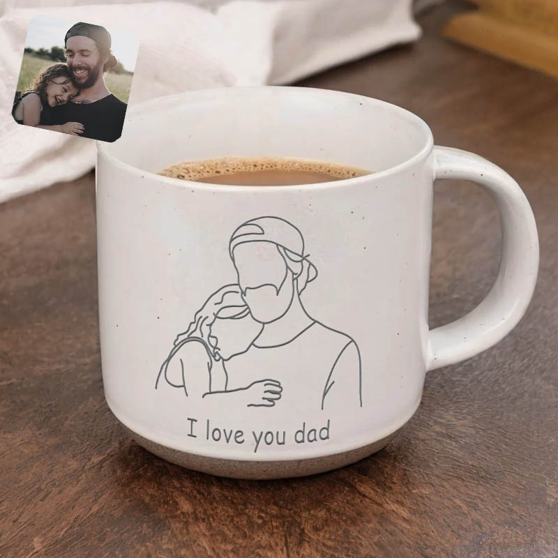 Personalized Ceramic Mug Customized Line Drawing Warm Christmas Gift For Dad