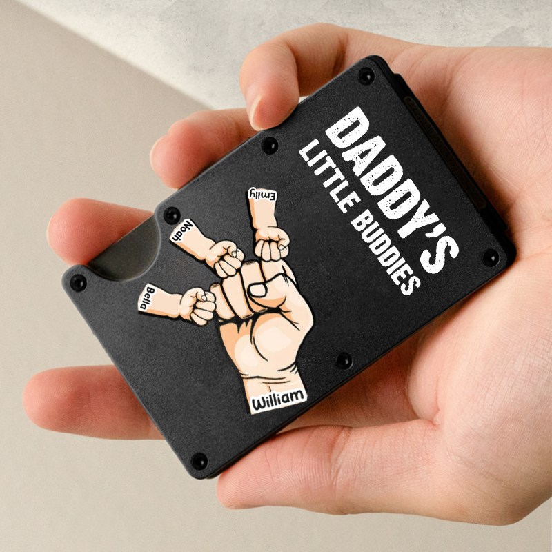 Personalized Metal Card Holder Customized Fist Name Gift For Father's Day