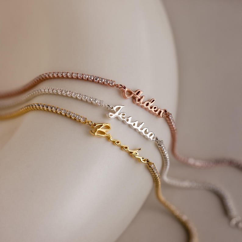 Personalized Name Bracelet with Diamond Exquisite Gift for Girls