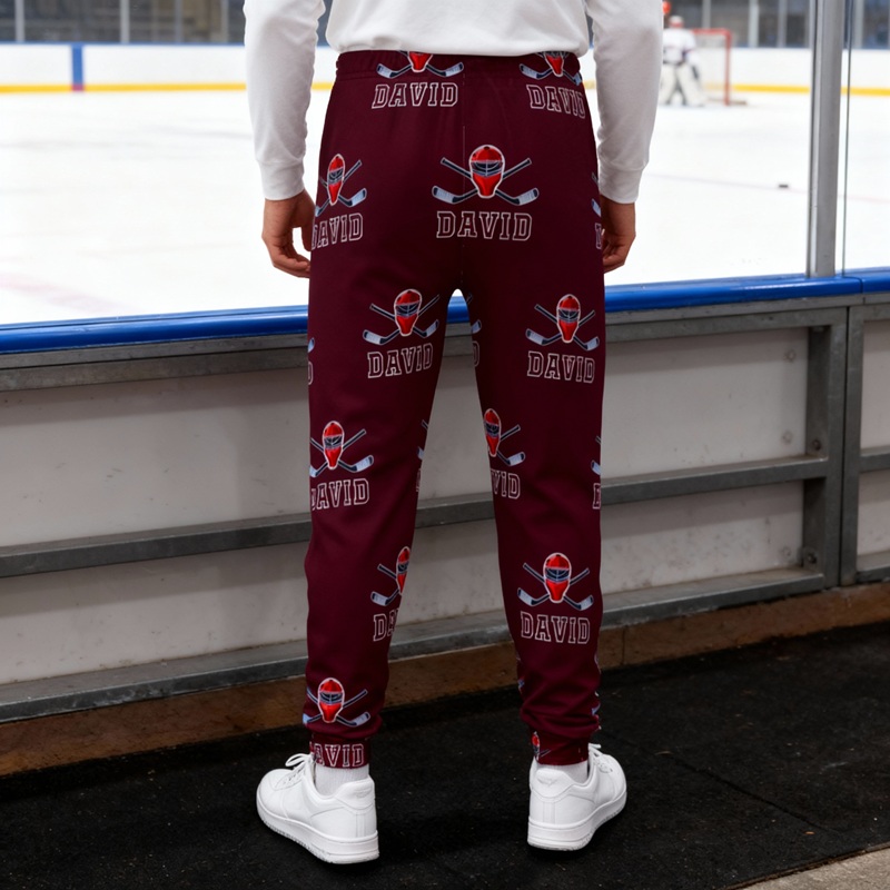 Personalisierte Unisex-Jogginghose mit individuellem Namen und Nummer im Hockey-Design Geschenk für Sportliebhaber