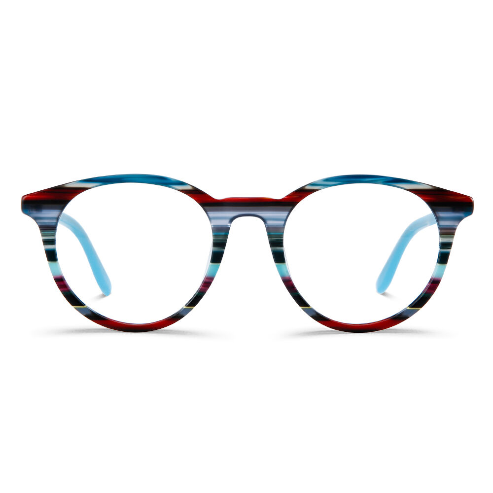 Jolie Round Blue Multicolored Glasses