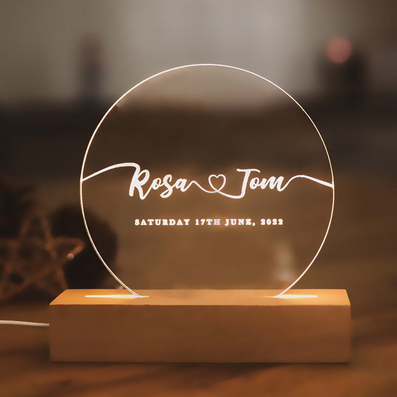 名前 日付 アクリル デスクランプ オーダーメイド