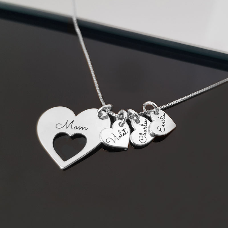 Personalized Necklace for Mom with Kids Names as Mother's day Gift