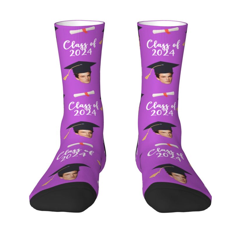 Customized Face Socks Multiple Colors Best Graduation Gift for Friends
