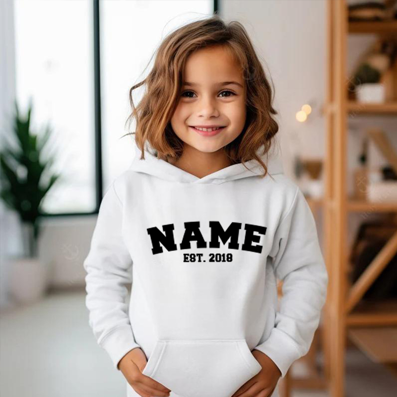 Personalized Kids Embroidered Hoodie With Custom Name Warm Gift For Children