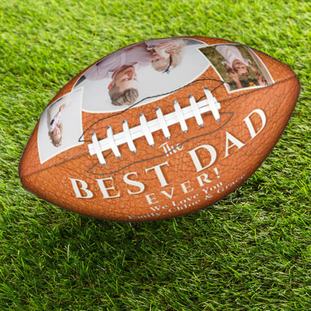 Personalizowana Piłka Nożna z Plisowanym Skórzanym Wzorem, Możliwość Dodania Zdjęć jako Prezent dla Taty