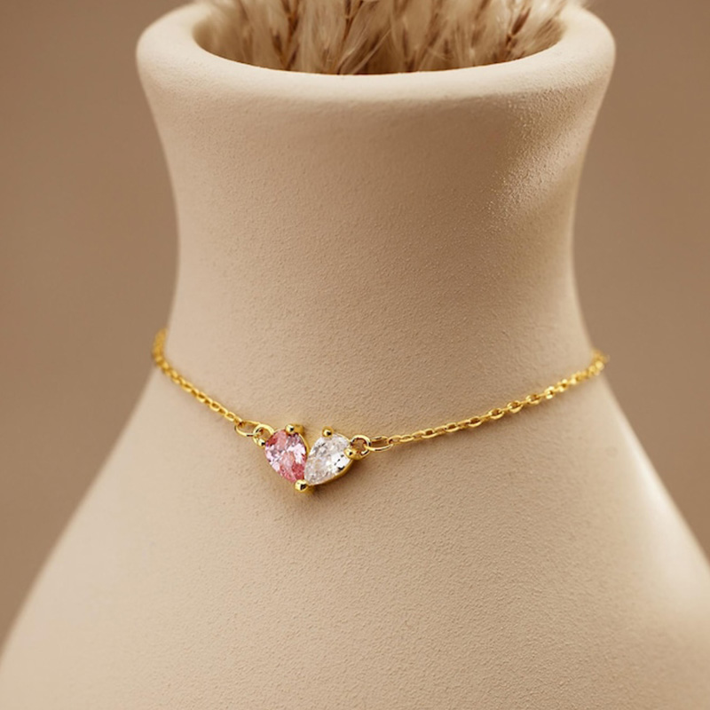 Personalized Heart Birthstone Bracelet Beautiful Birthday Gift For Her