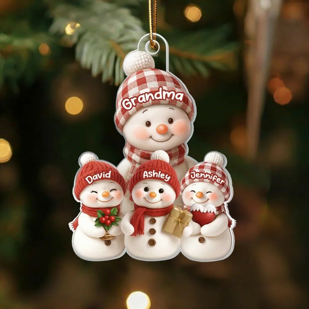 Personalized Snowman Pendant with Name Customization Christmas Gift for Family