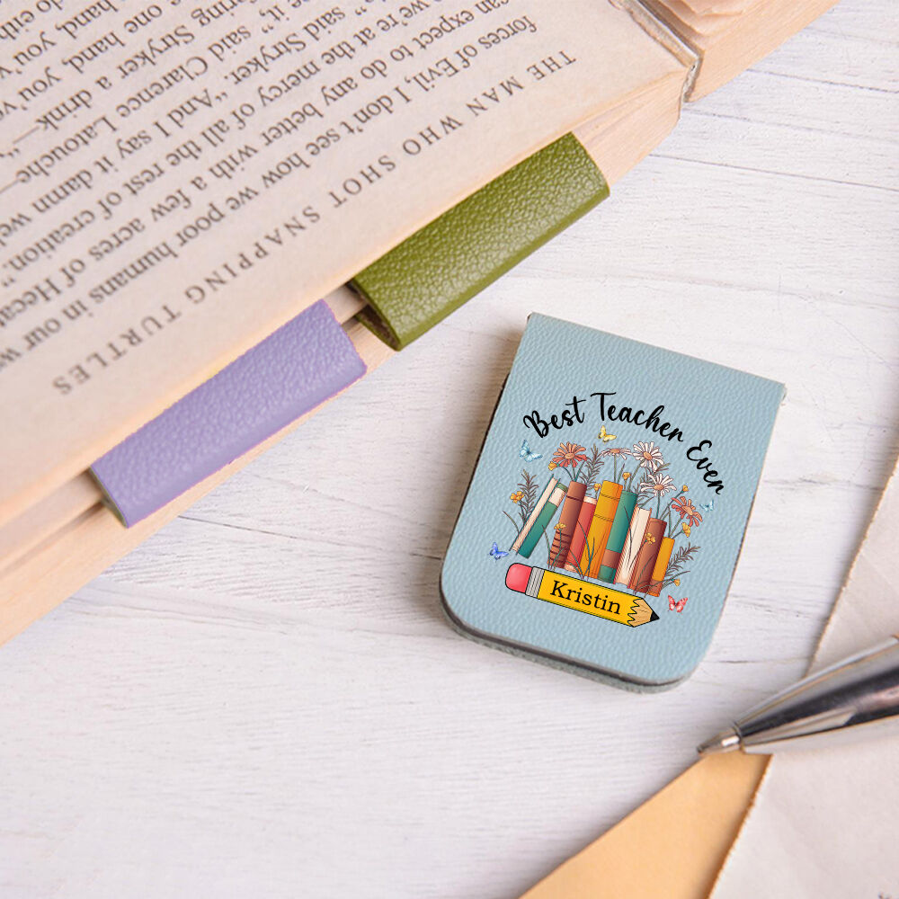 Personalisierte magnetisches Lesezeichen aus Leder Geschenke zum Schulanfang für Lehrer