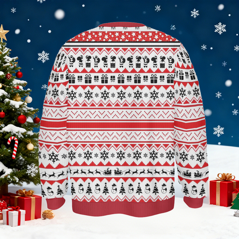 Personalized Ugly Sweater Unisex Custom Kids Name Heart Design Perfect Christmas Gift for Mom and Grandma